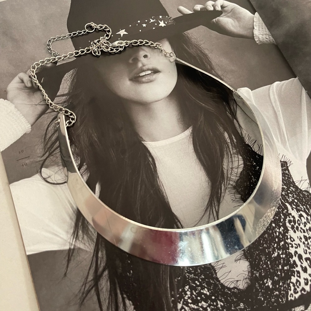 Silver collar choker necklace bohemian boho festival Coachella